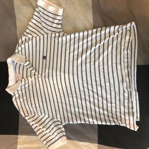 Blue and White striped Brooks Brothers Polo Shirt